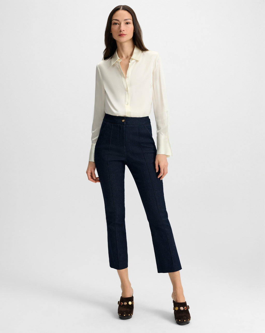 Monique Silk Button-Down Shirt