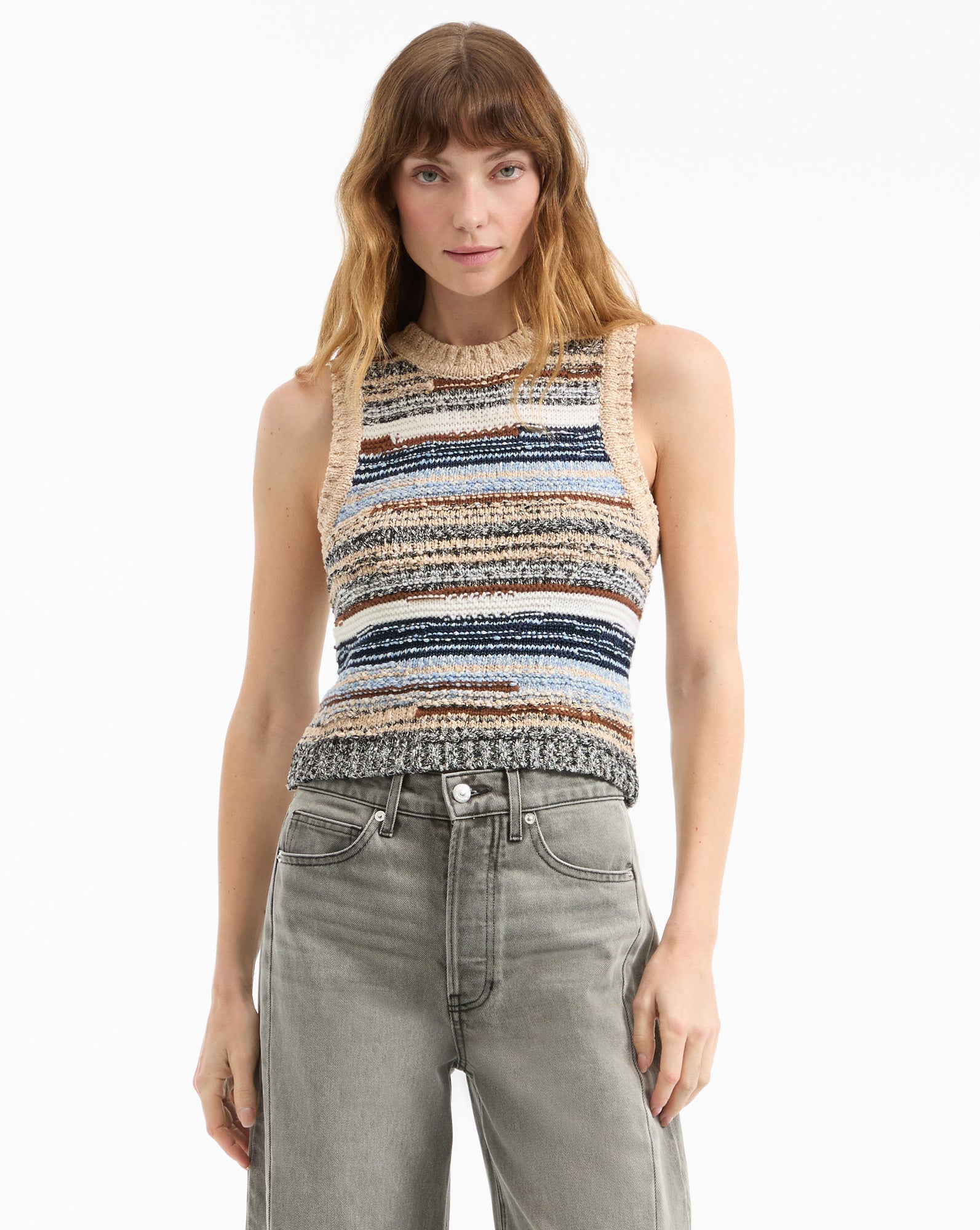 Jerrel Wool-Blend Cropped Tank Top