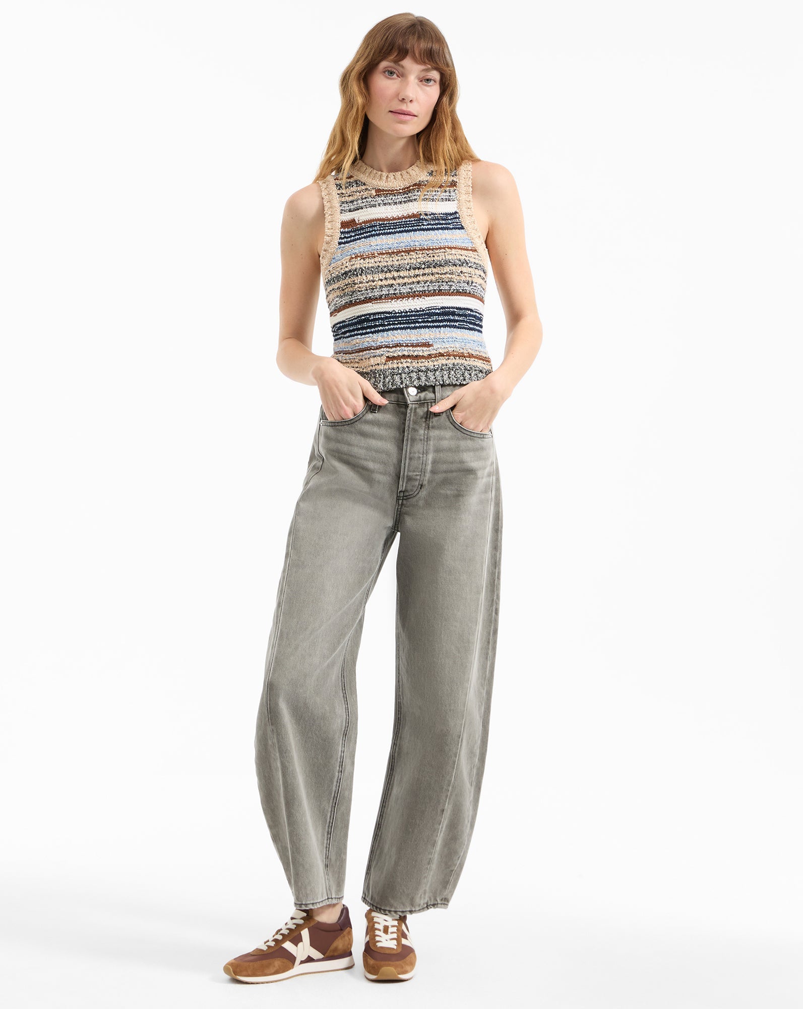 Jerrel Wool-Blend Cropped Tank Top