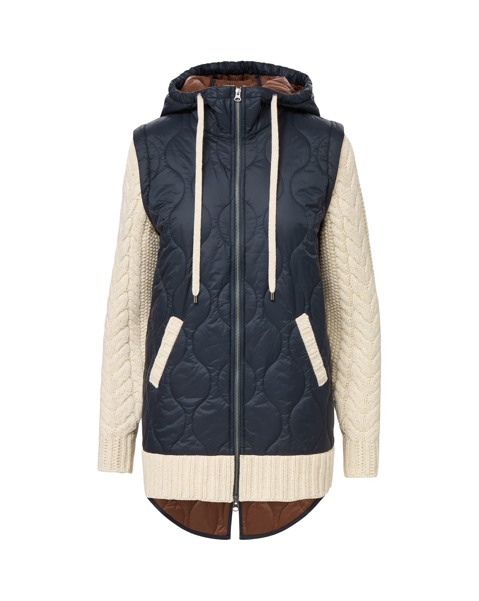 Barrows Knit-Sleeve Quilted Jacket