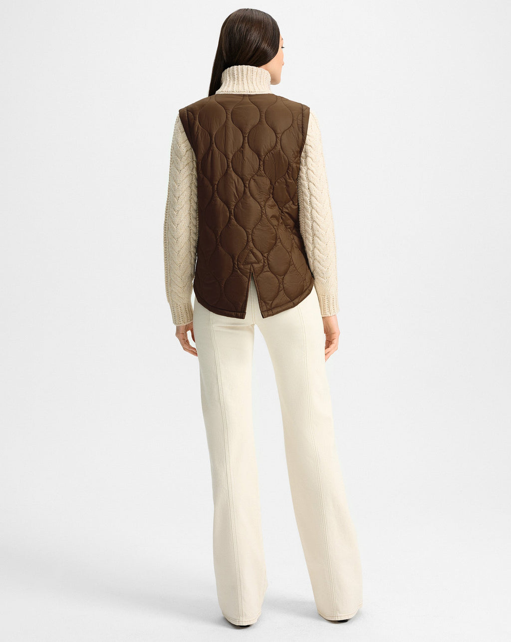 Patra Knit-Sleeve Quilted Jacket
