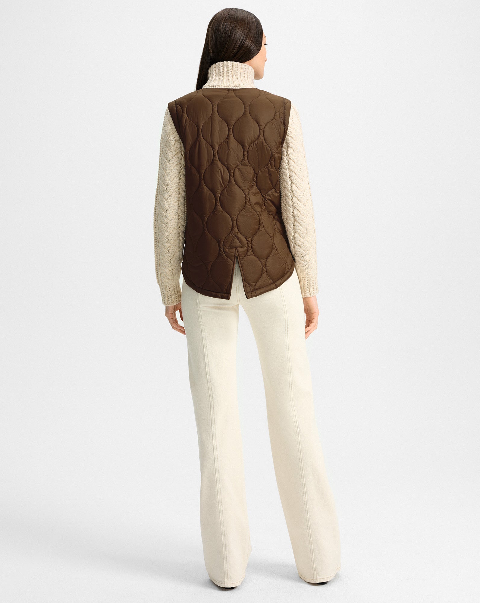 Patra Knit-Sleeve Quilted Jacket