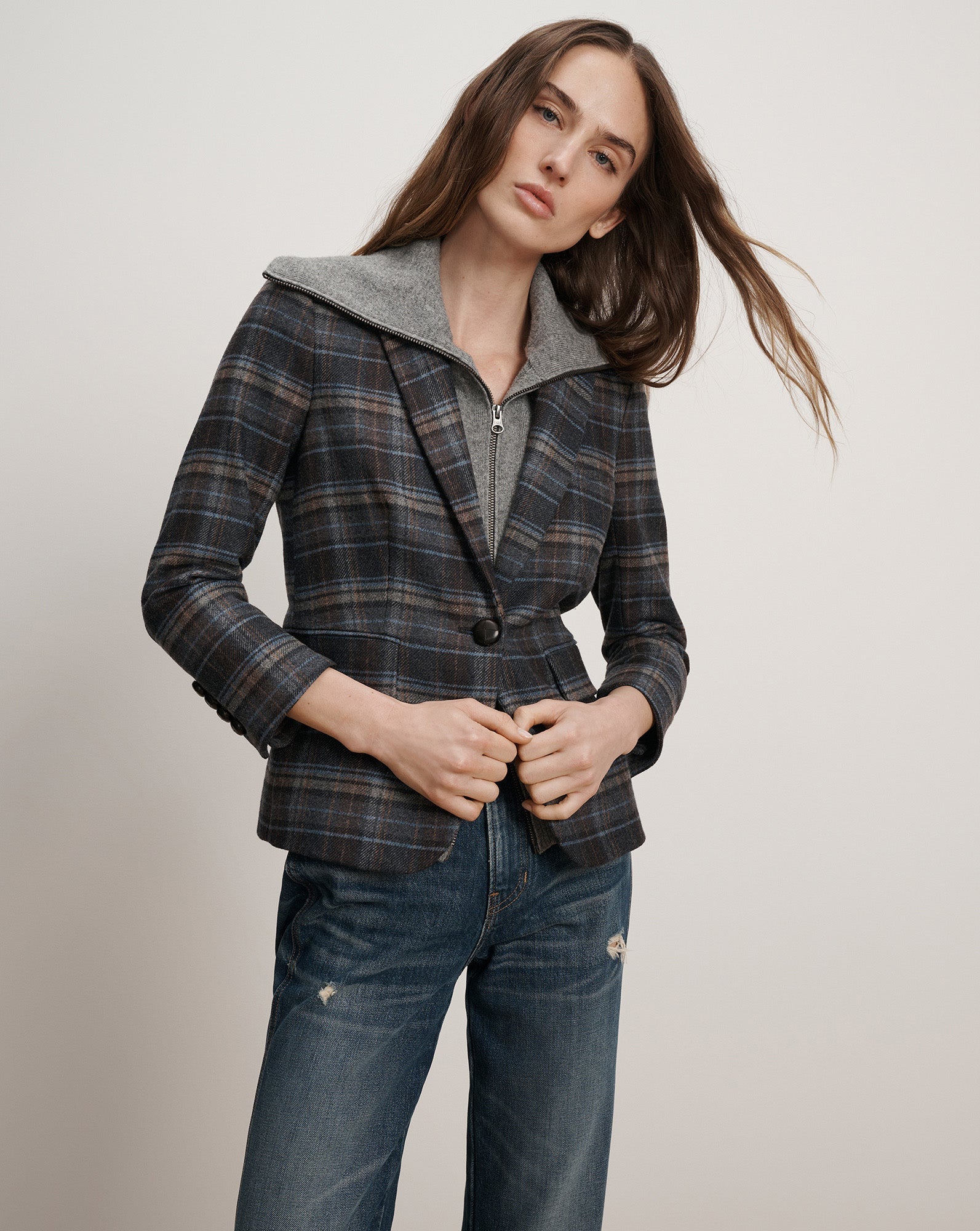 Schoolboy Plaid Dickey Jacket