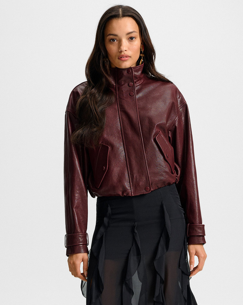 Bateman Cropped Leather Jacket