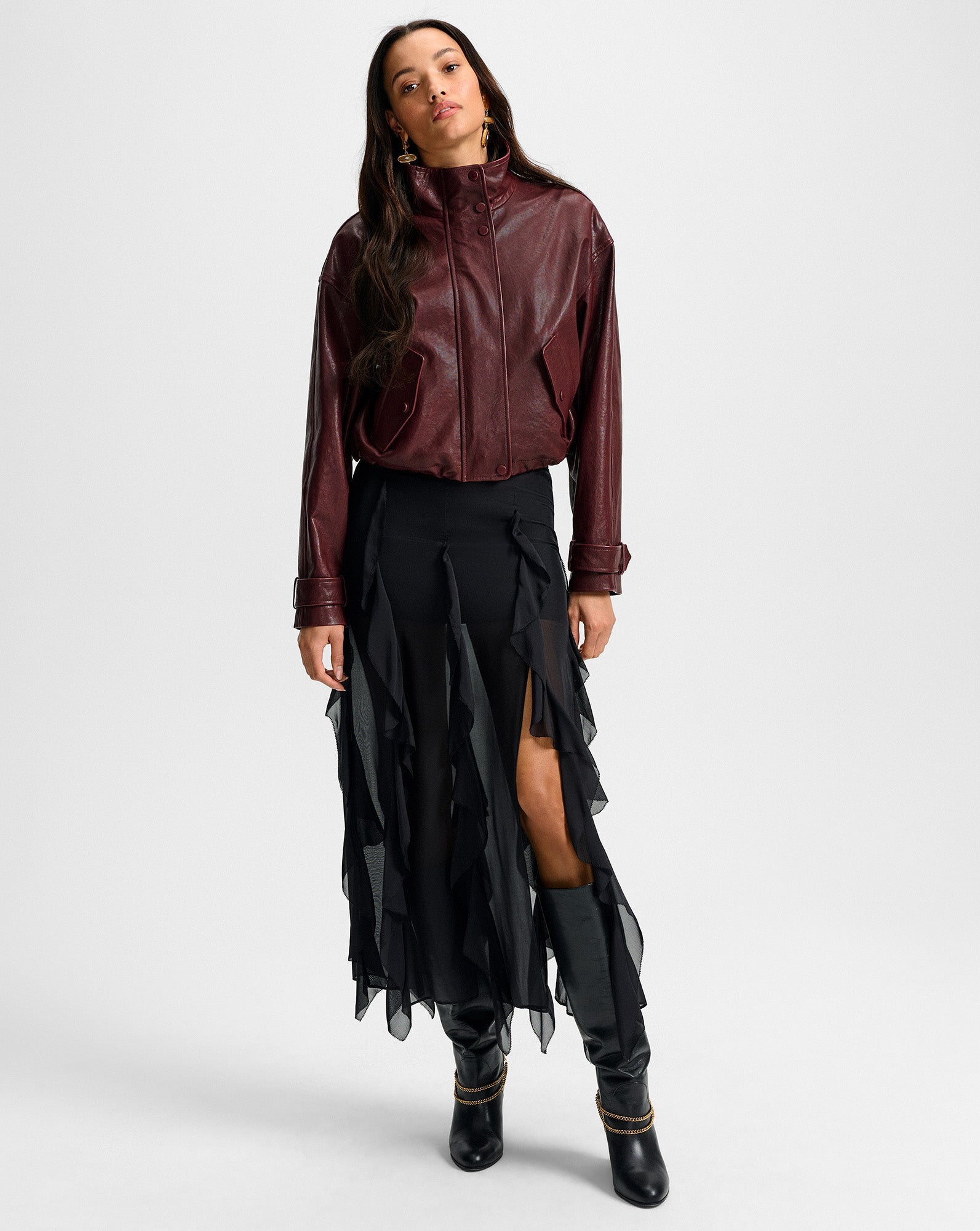 Bateman Cropped Leather Jacket