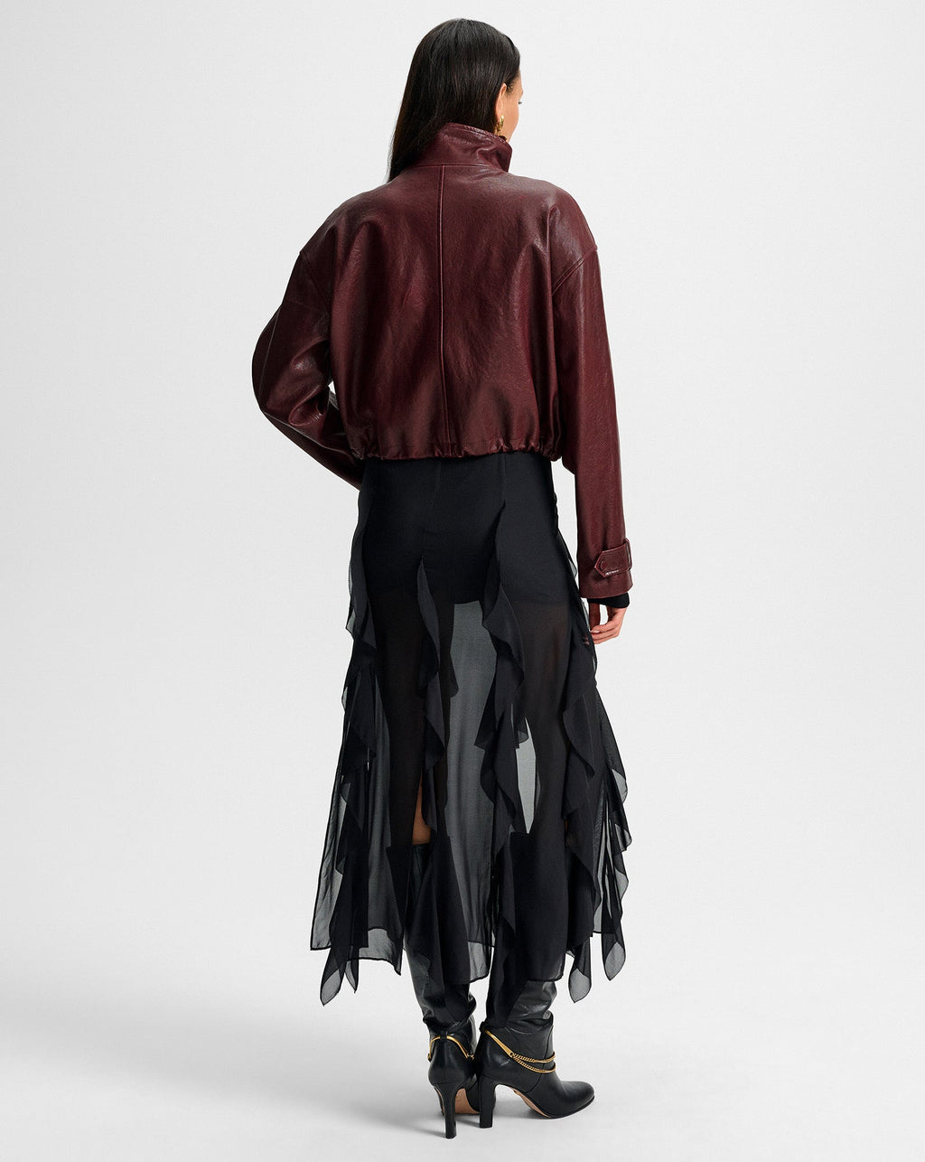 Bateman Cropped Leather Jacket