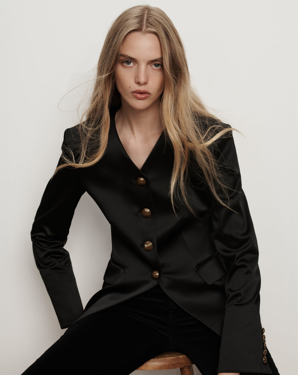 Cynthia Satin Tailored Jacket