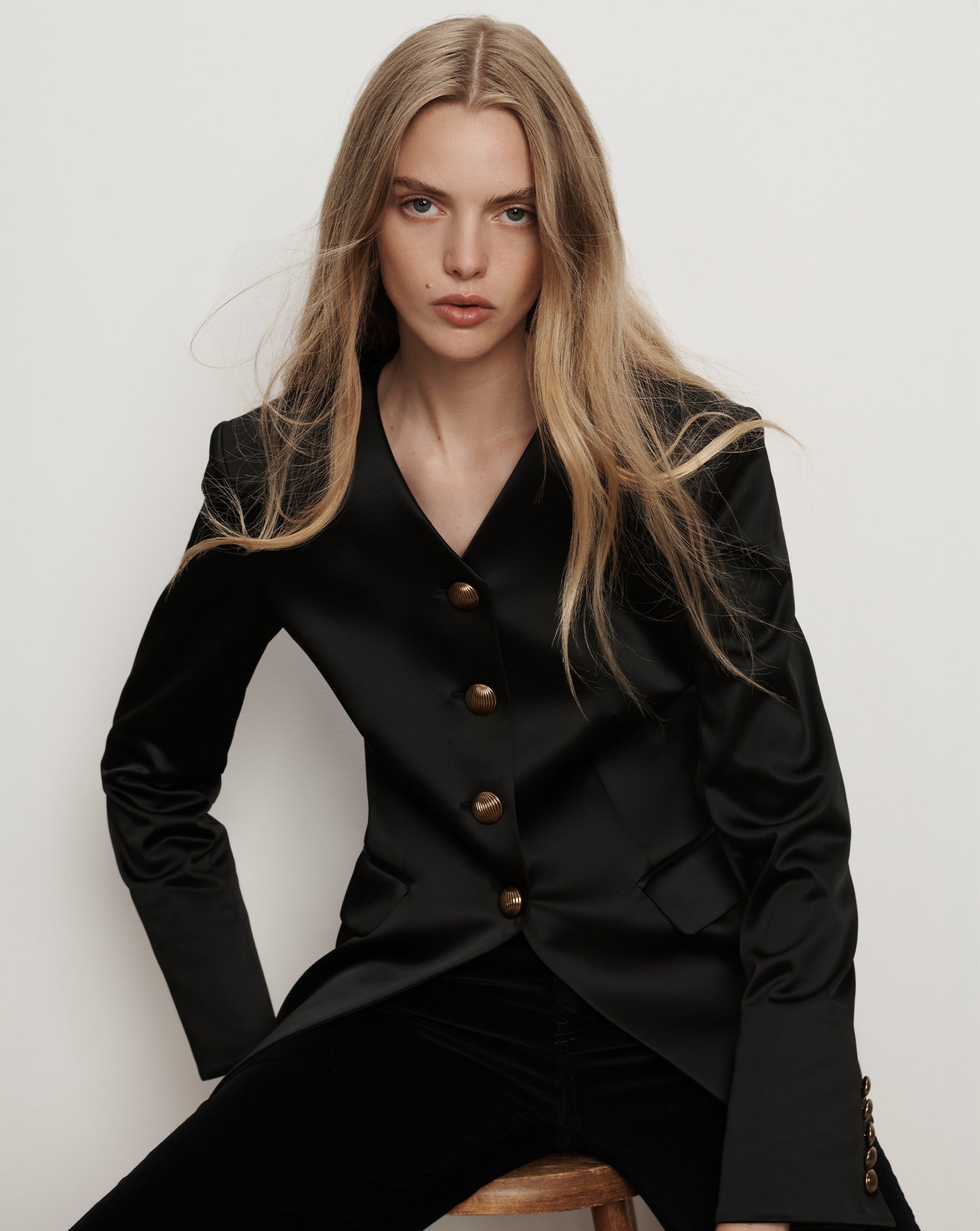 Cynthia Satin Tailored Jacket