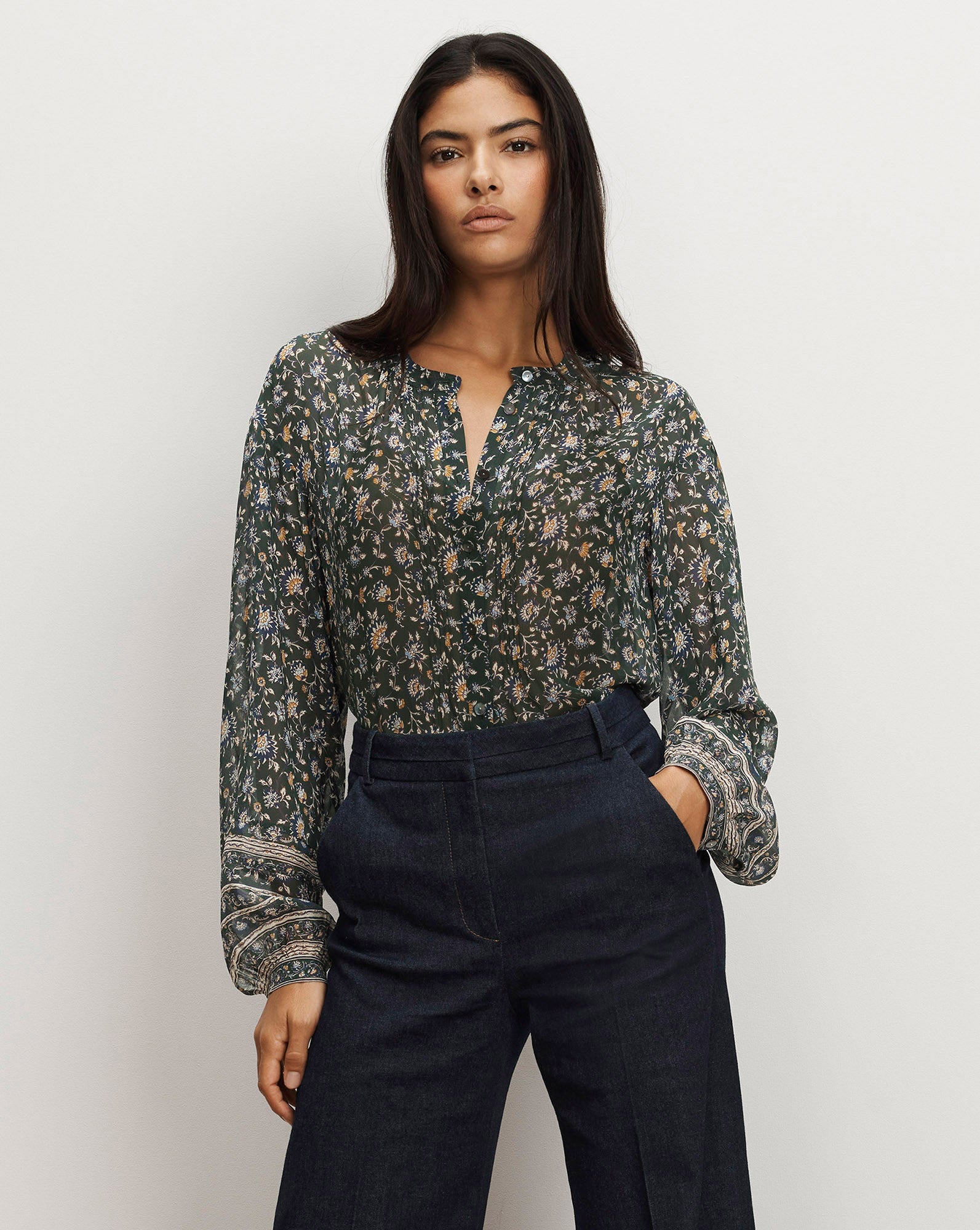 Lollie Floral Button-Down Blouse