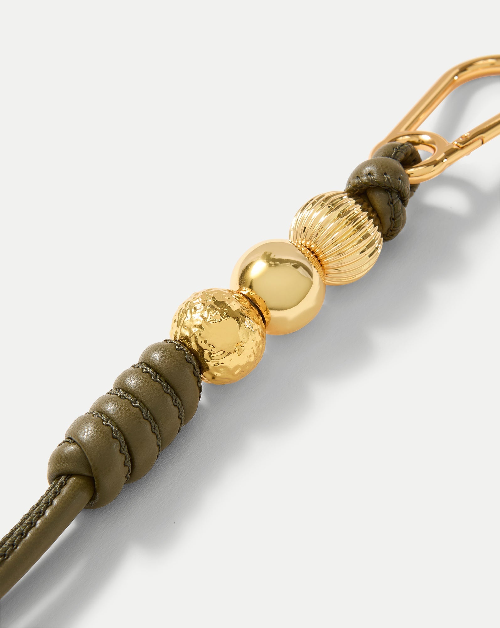 Vegan Leather Beaded Bag Charm