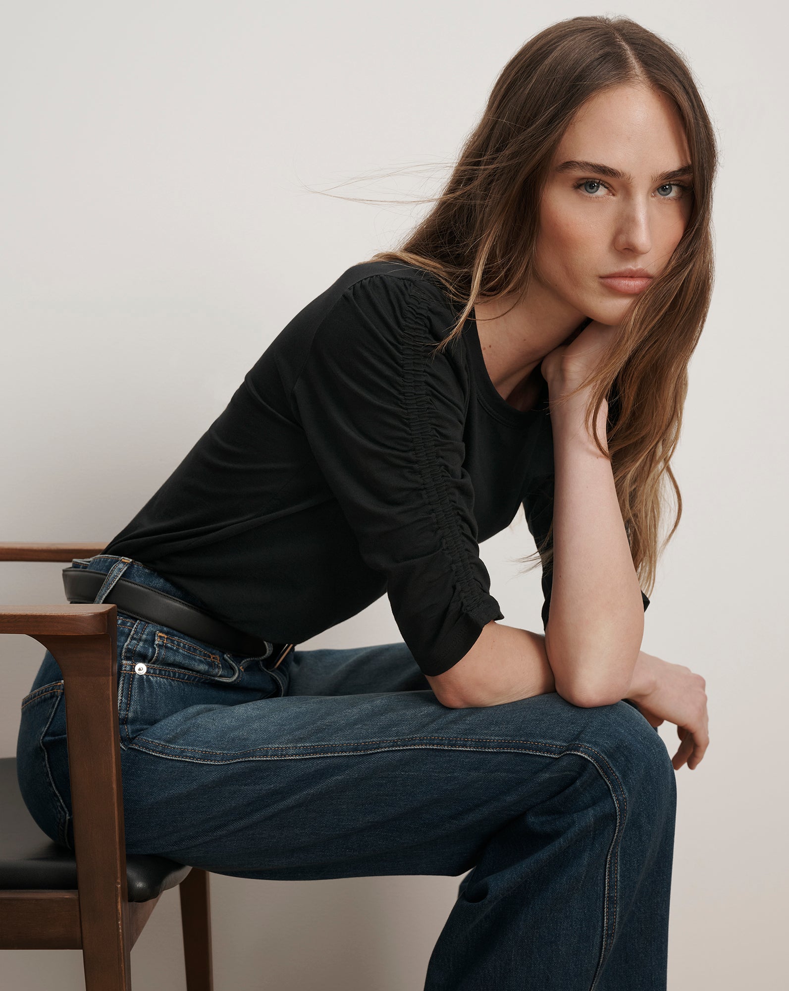 Waldorf Ruched-Sleeve T-Shirt