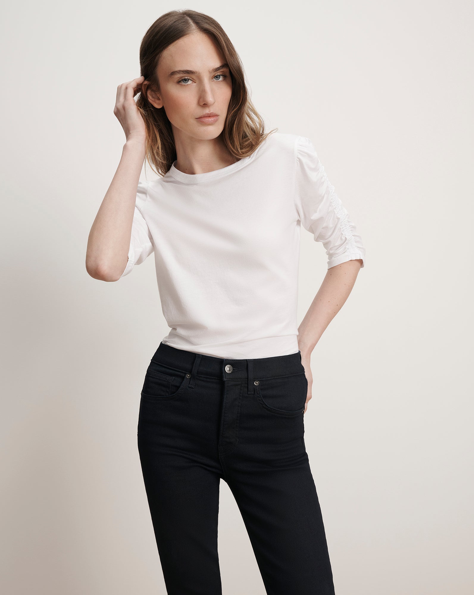 Waldorf Ruched-Sleeve T-Shirt