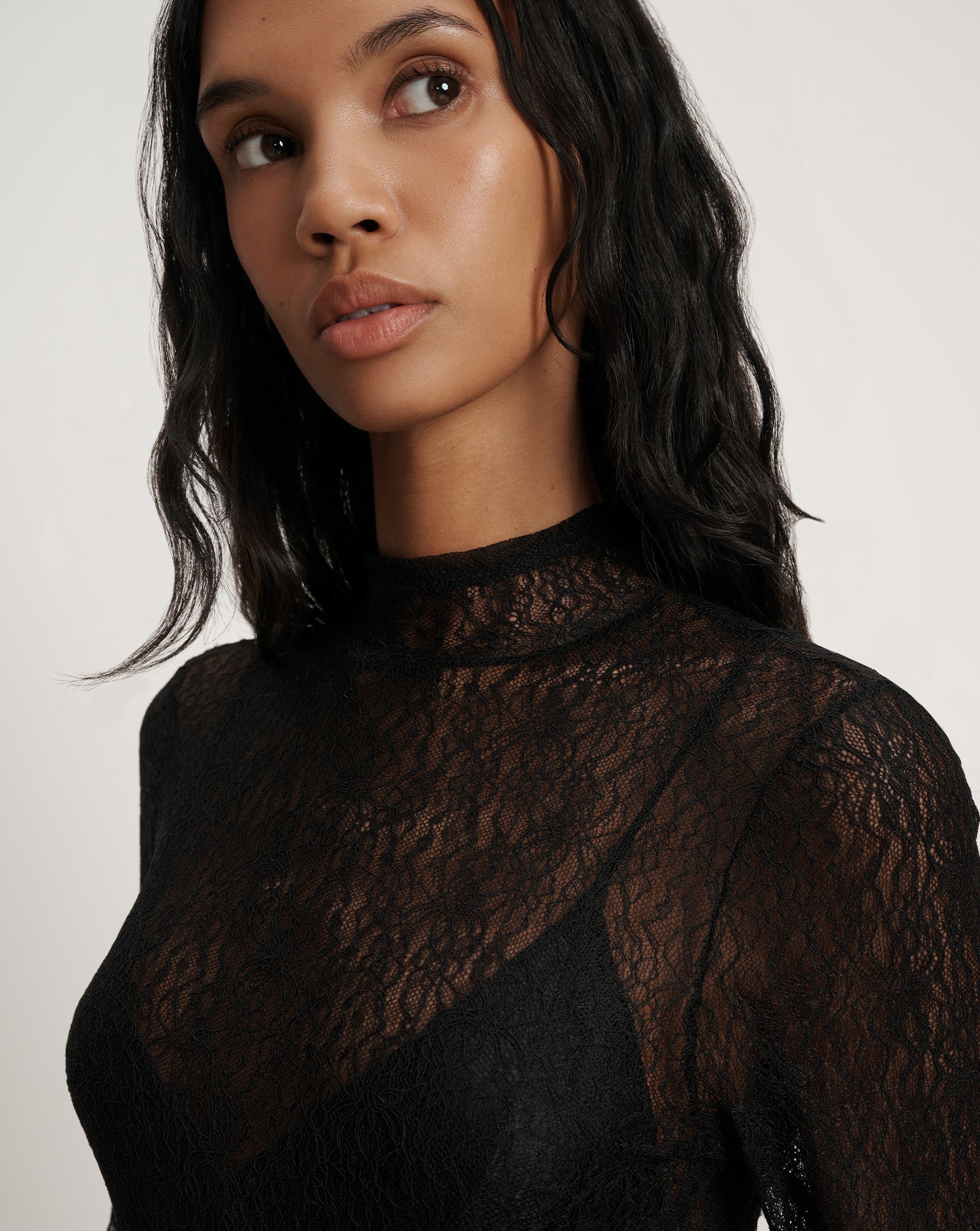 Nate Lace Mock-Neck Top