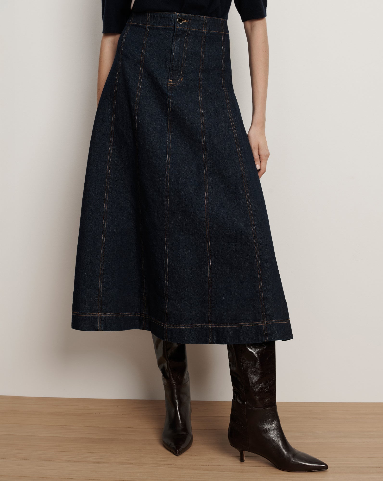 Alix Denim Midi Skirt