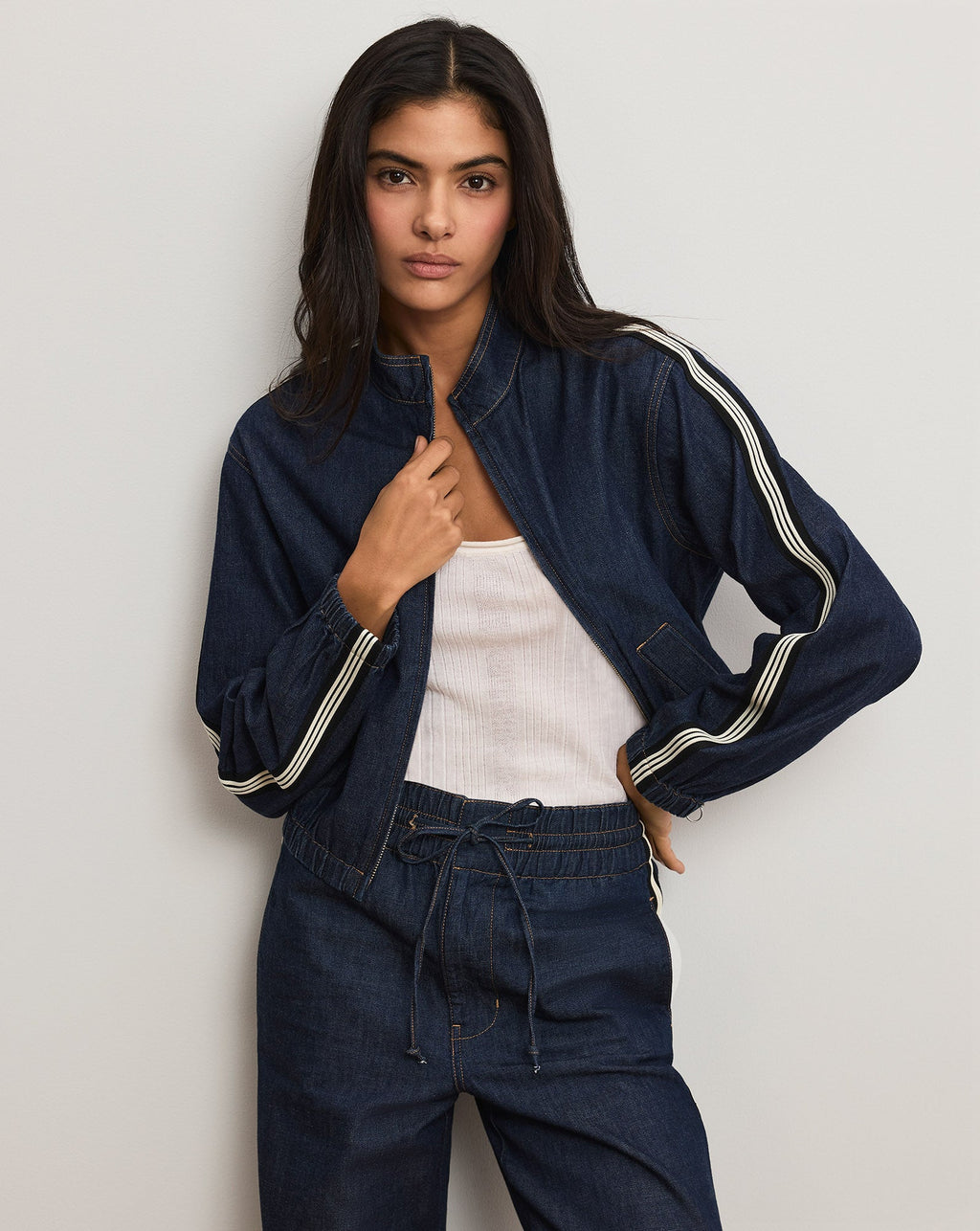 Gigi Denim Track Jacket