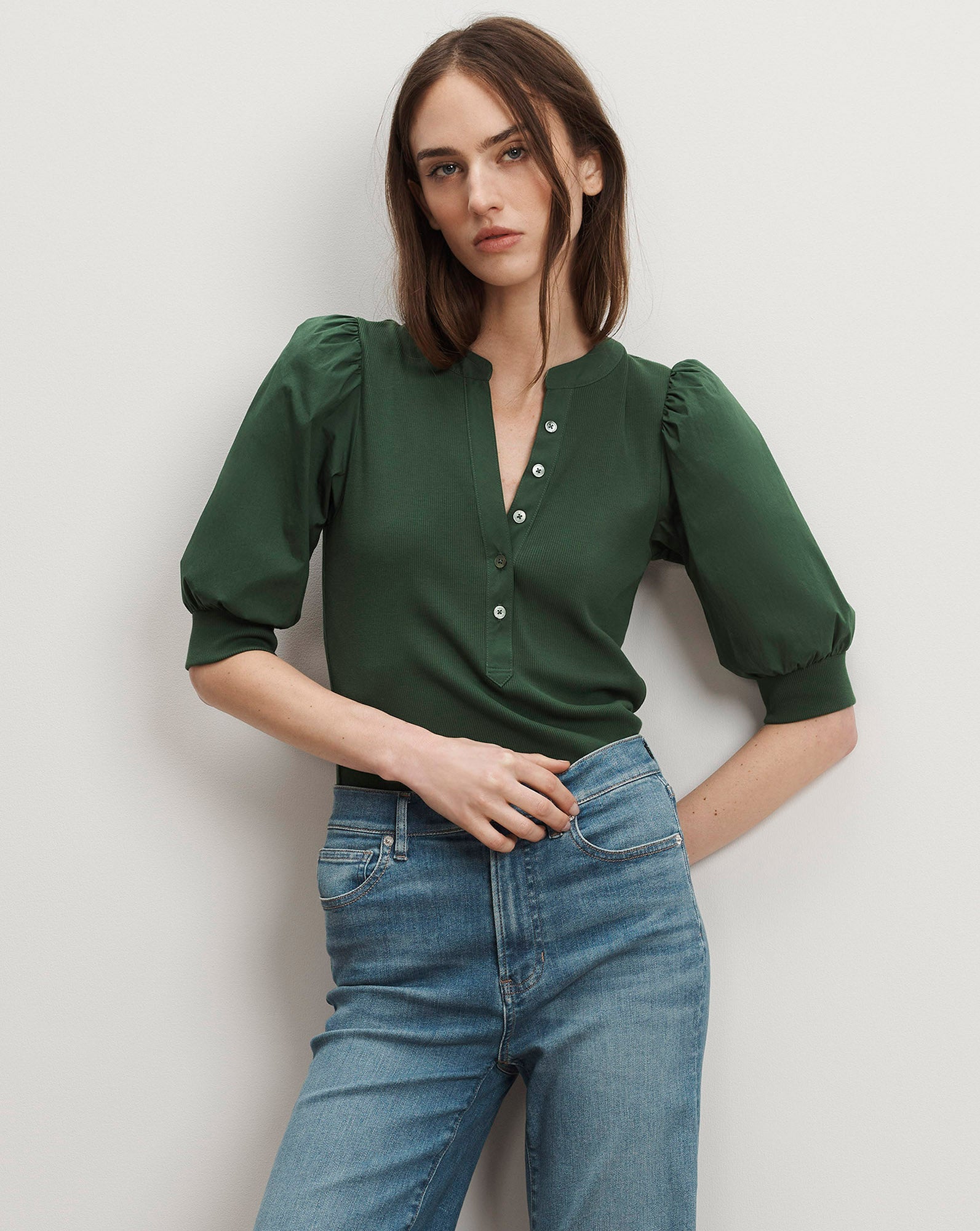 Coralee Puff-Sleeve Top