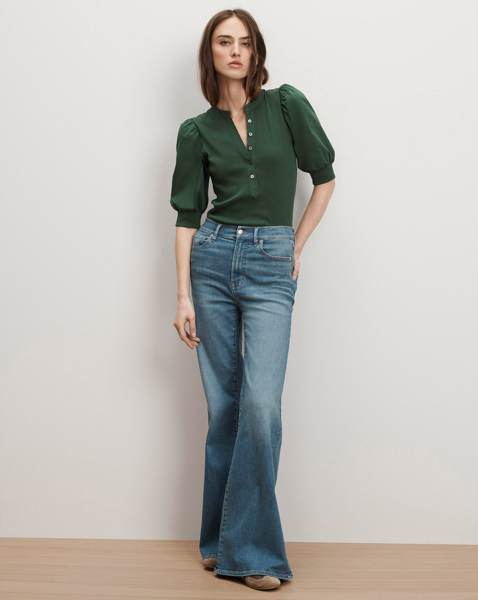 Coralee Puff-Sleeve Top