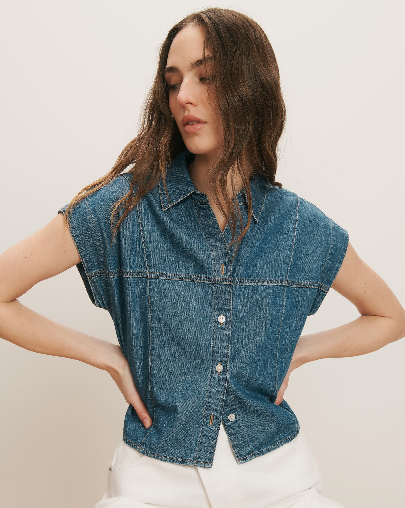 Nestor Chambray Button-Down Shirt