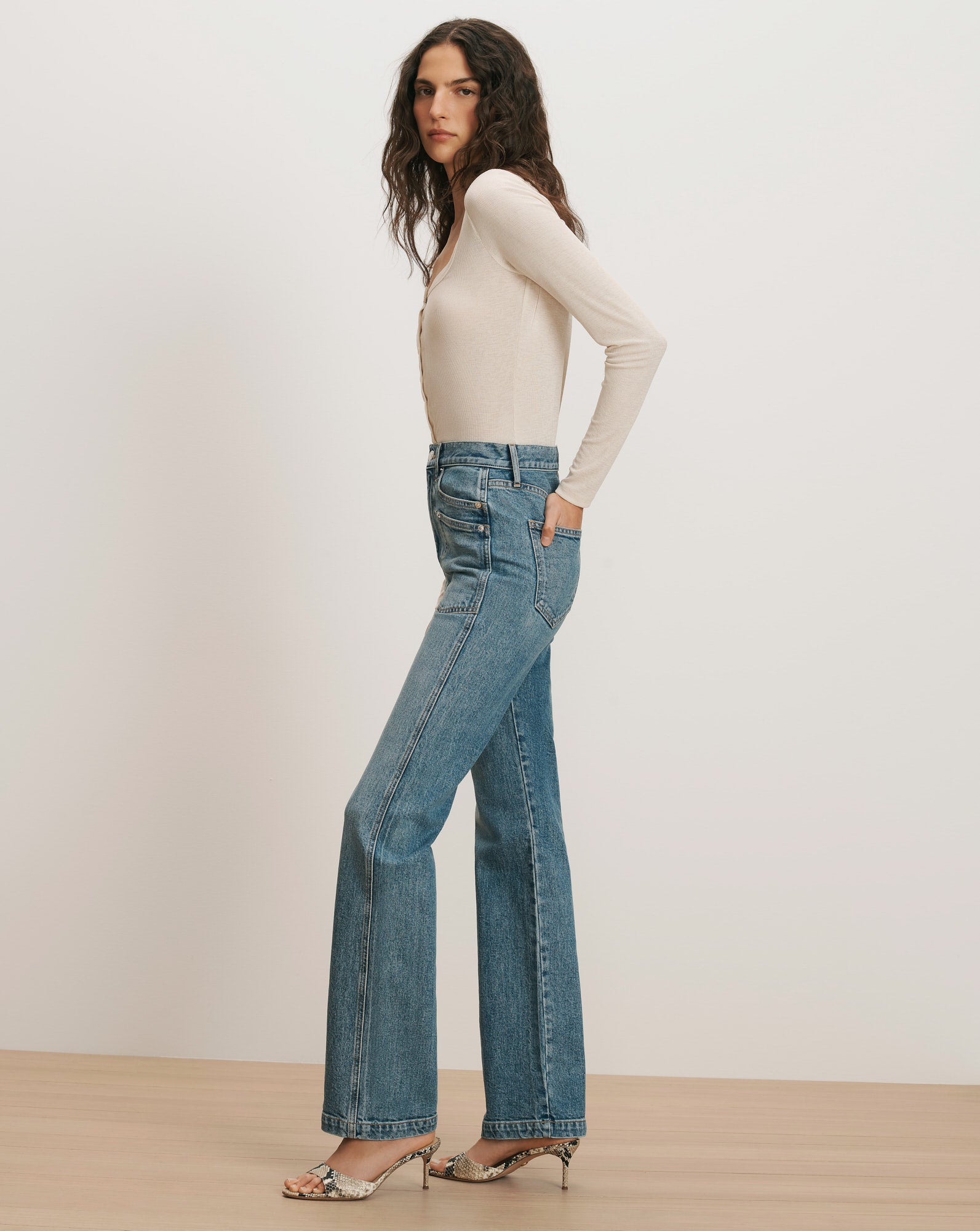 Dylan Patch-Pocket Straight-Leg Jean