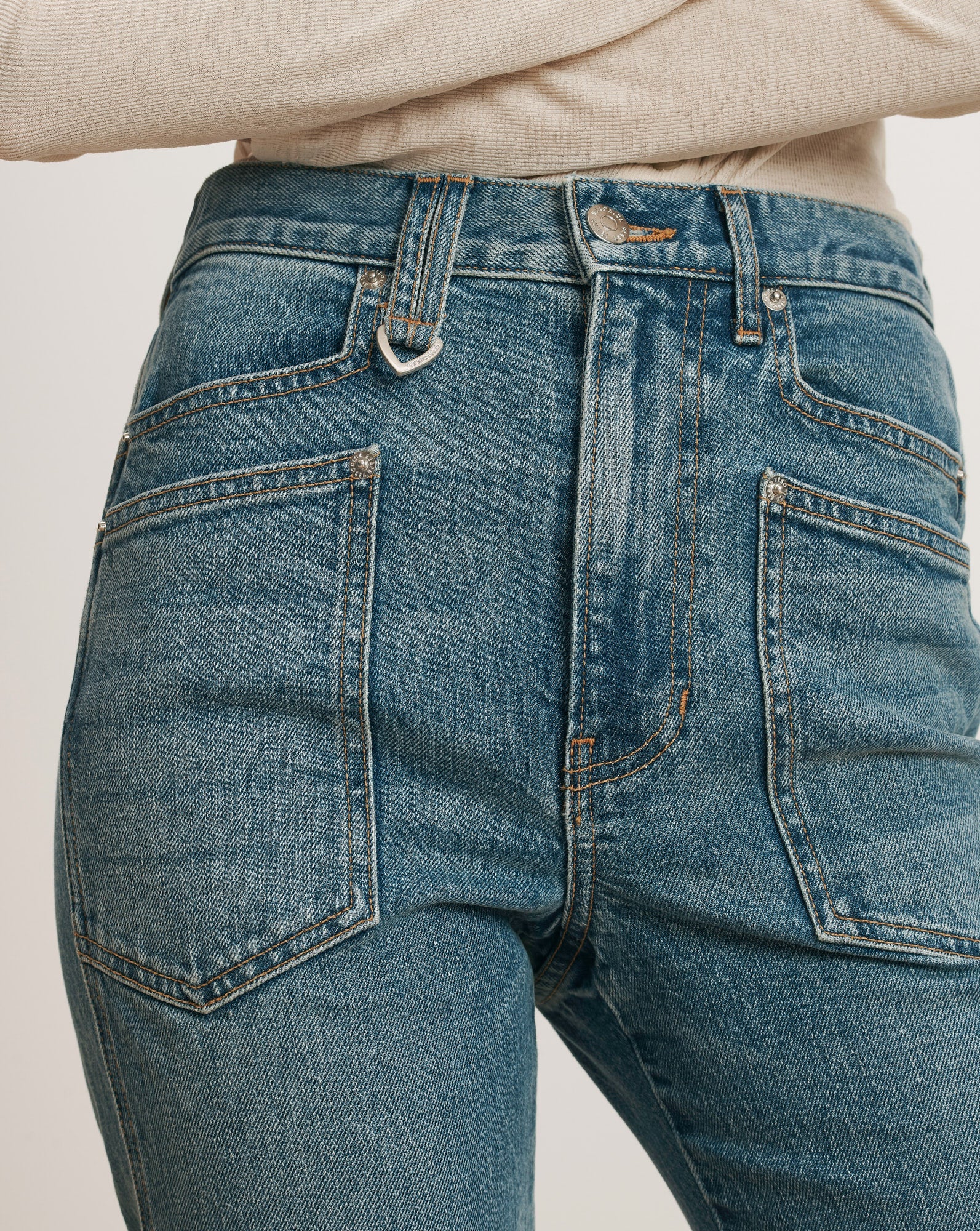 Dylan Patch-Pocket Straight-Leg Jean