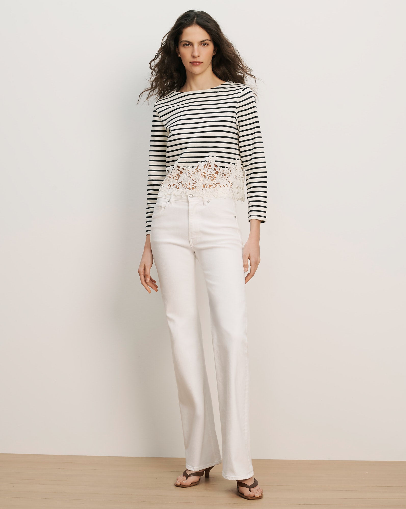 Crosbie Mid-Rise Slim Wide-Leg Jean