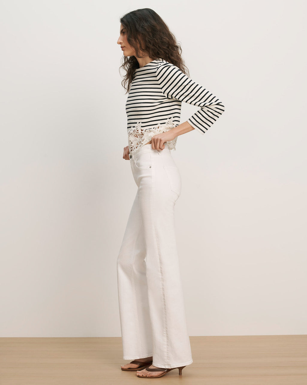 Crosbie Mid-Rise Slim Wide-Leg Jean