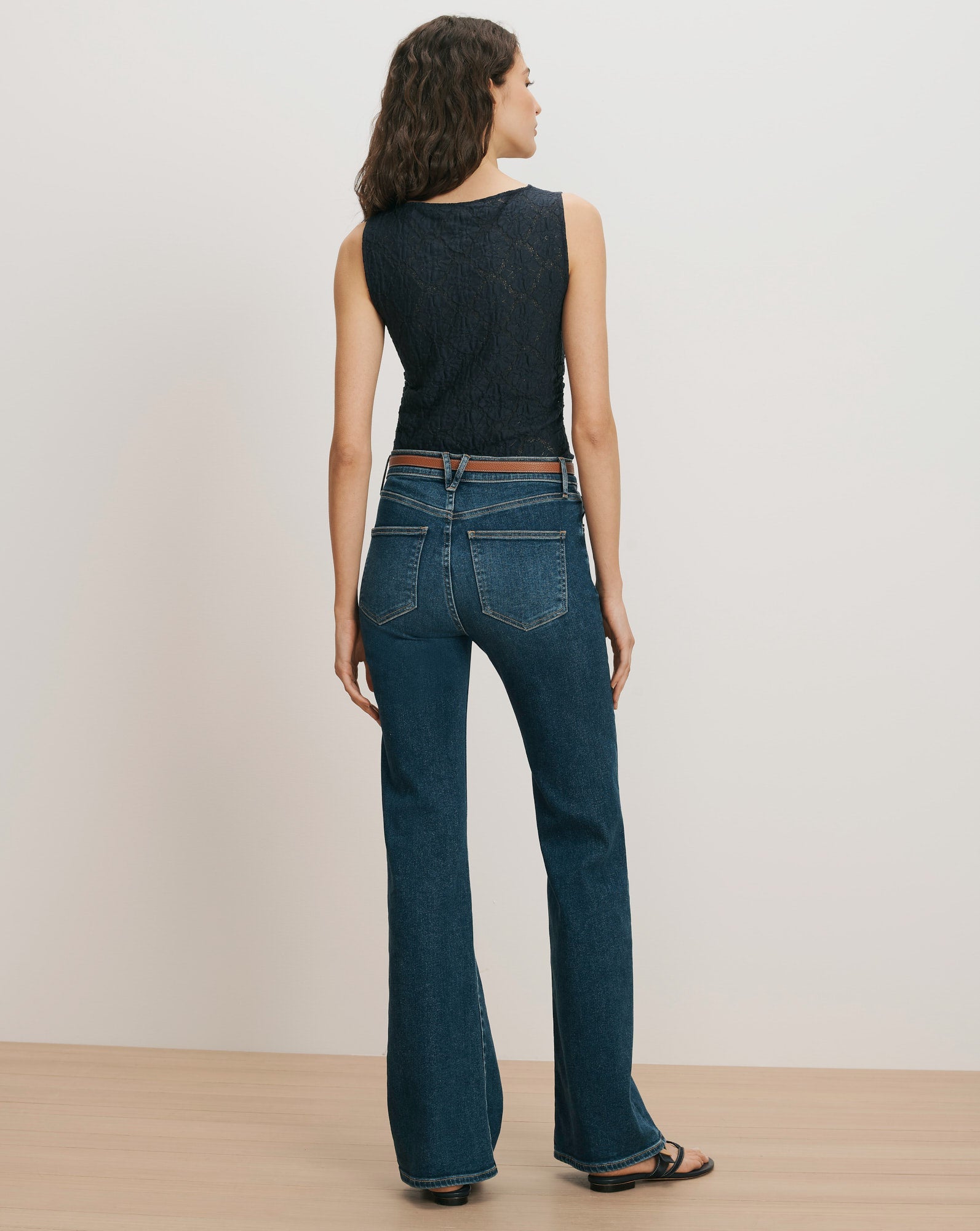 Crosbie Mid-Rise Slim Wide-Leg Jean