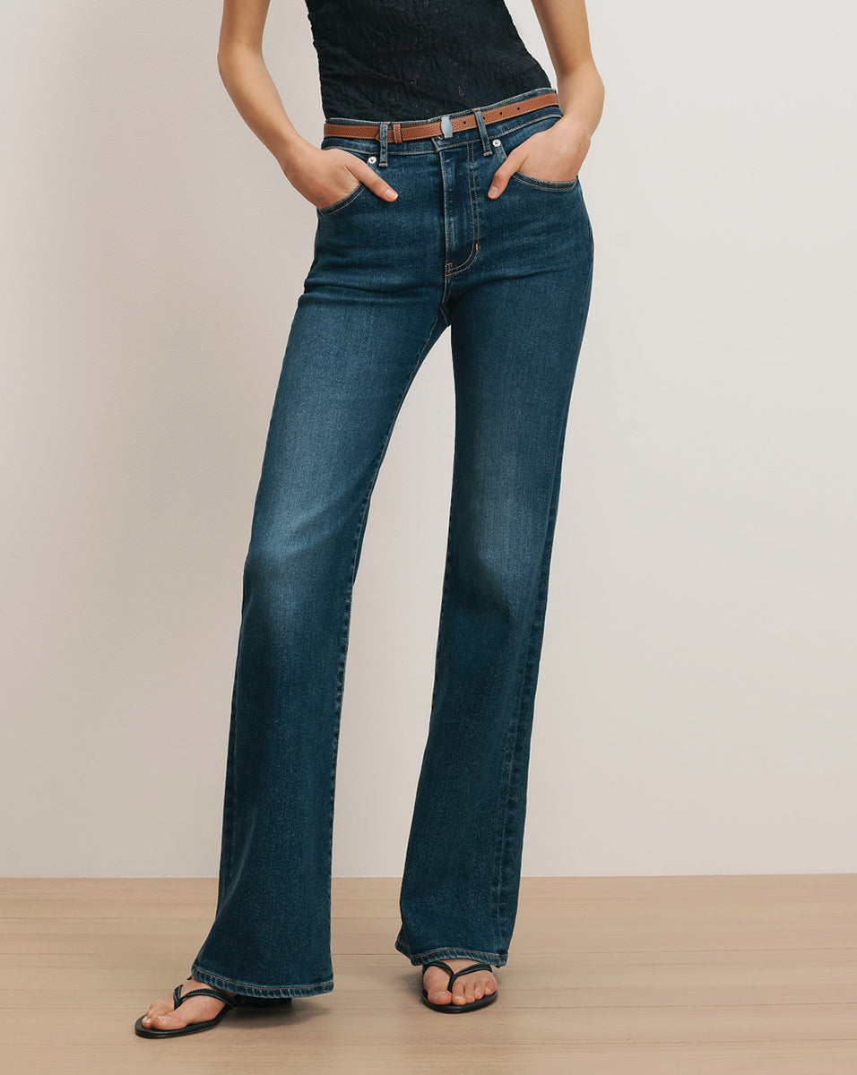 Crosbie Mid-Rise Slim Wide-Leg Jean