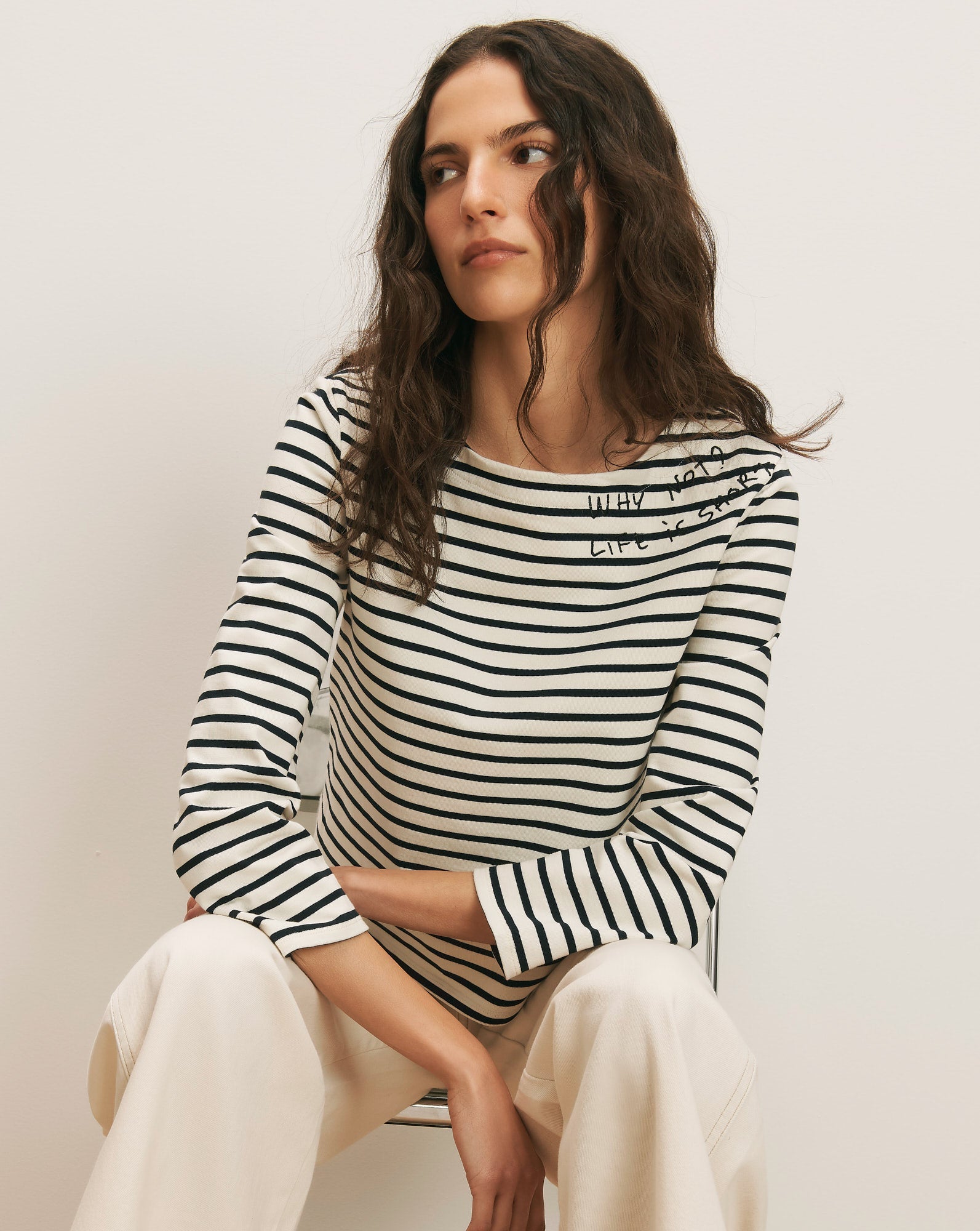Hovey Embroidered Stripe Top