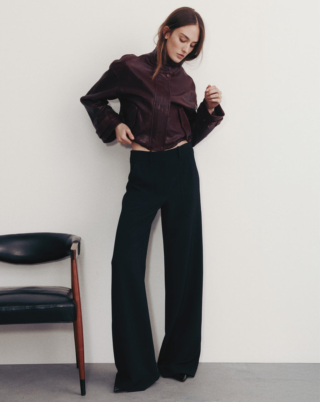 Bateman Cropped Leather Jacket