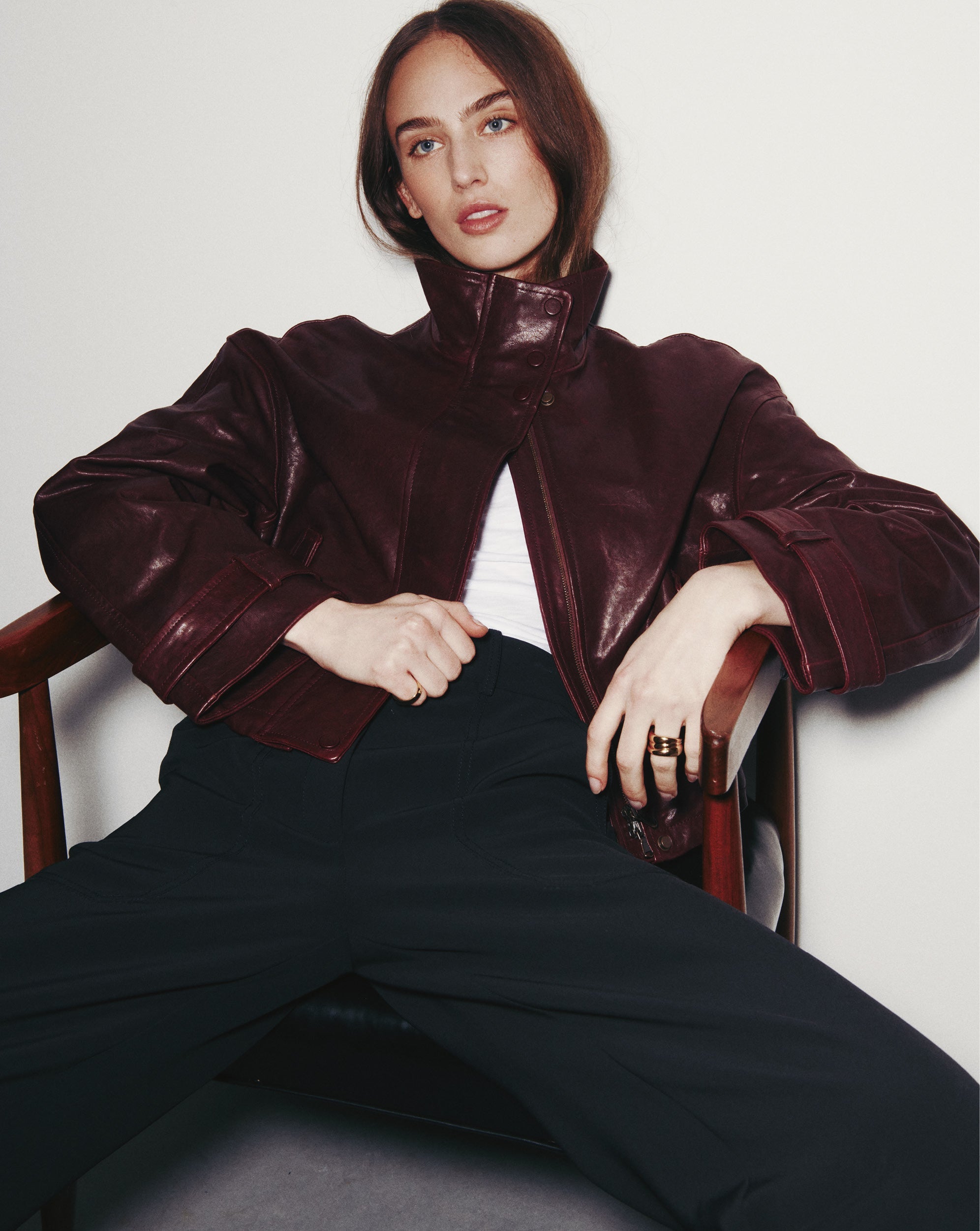 Bateman Cropped Leather Jacket